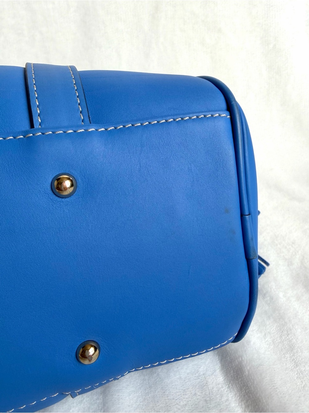 Dooney & Bourke Marine Blue Penrose Satchel 30 With Pocket Italian Leather Bag - Picture 8 of 11